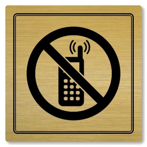 Zákaz telefonování, 148x148mm, zlatá, Utah